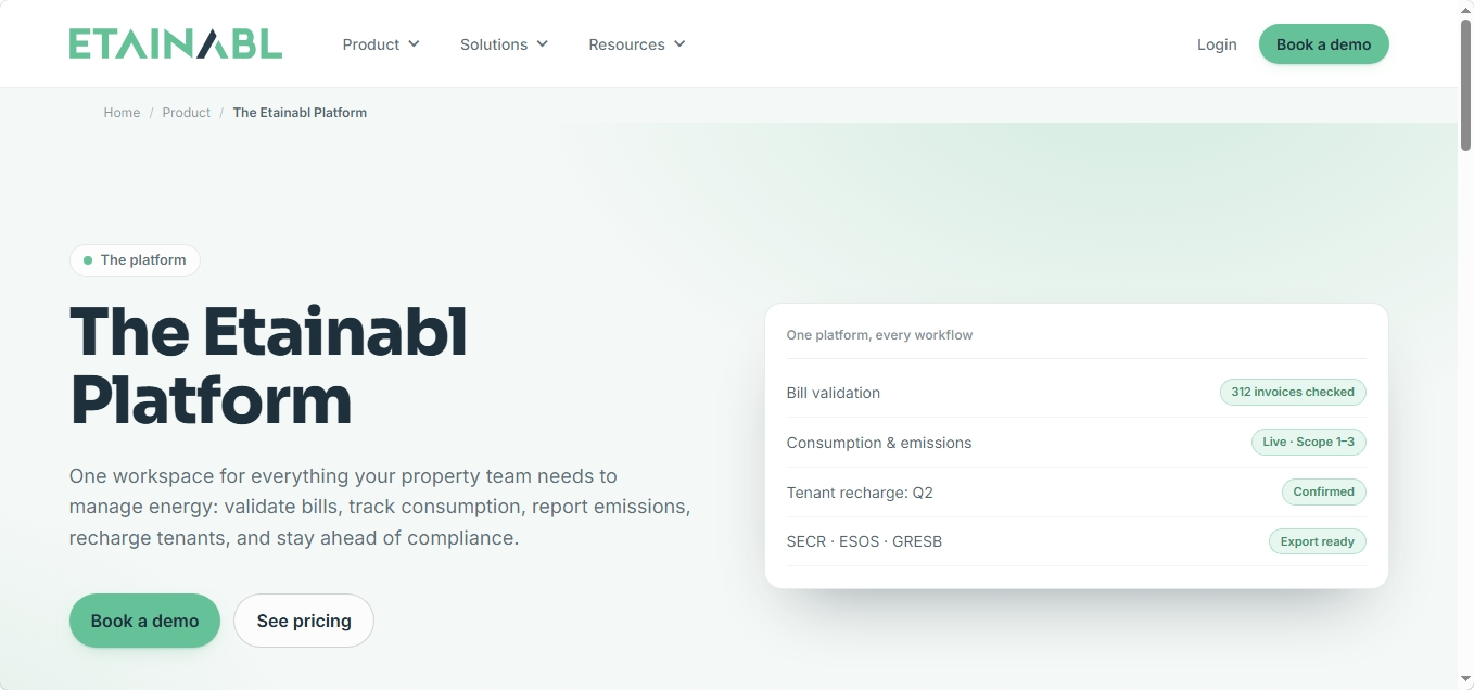 Etainabl website