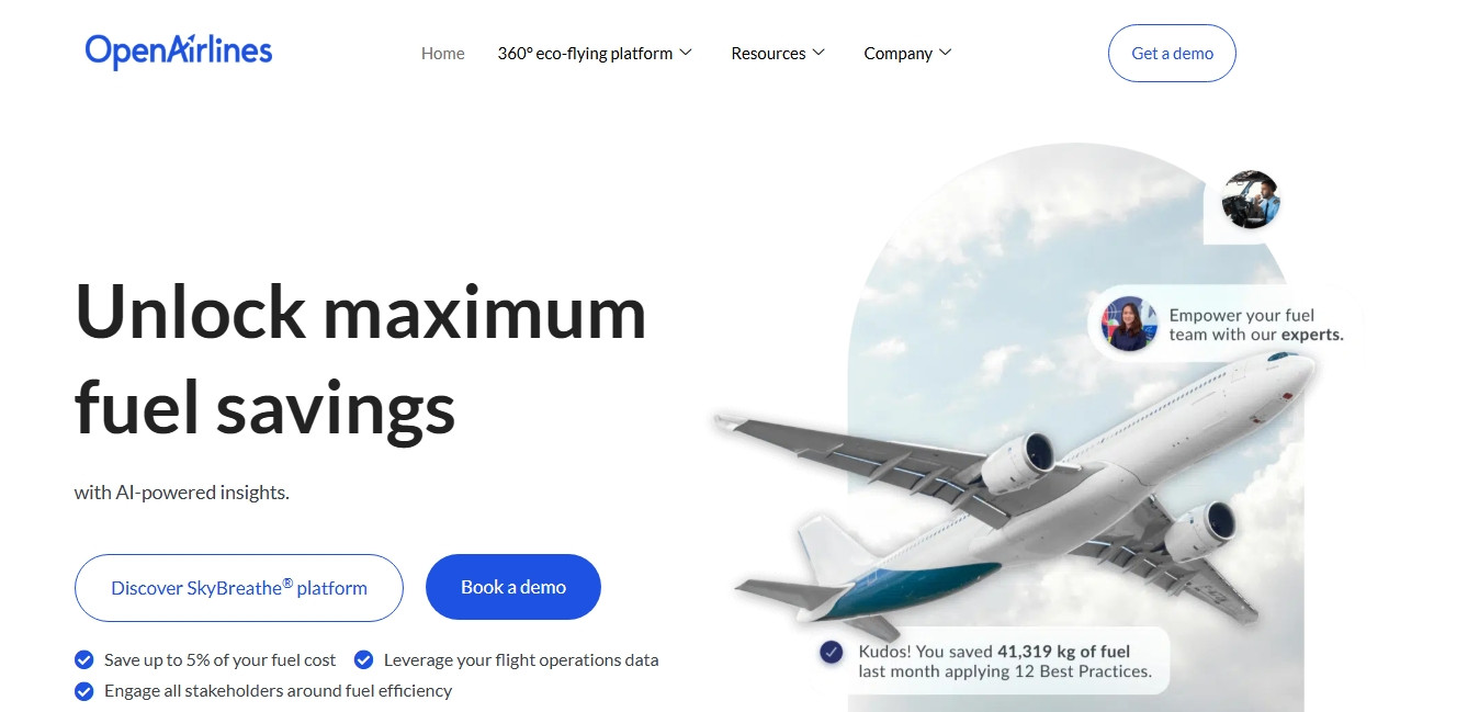 OpenAirlines website