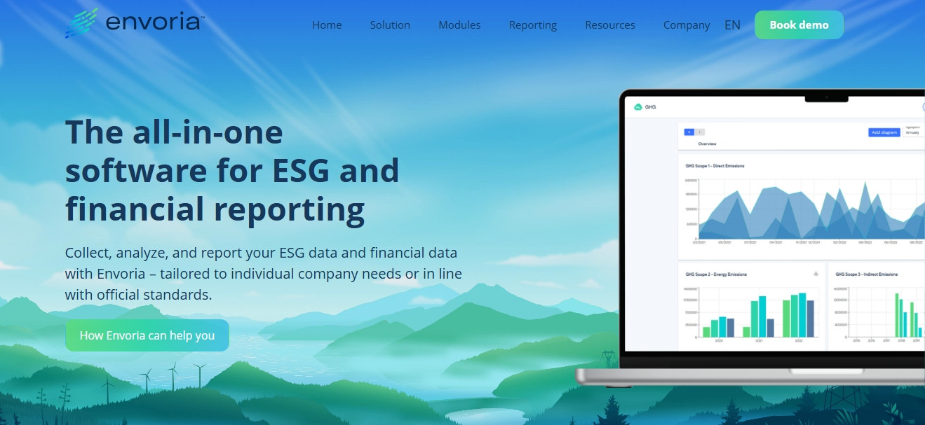 Screen shot of the Envoria website.