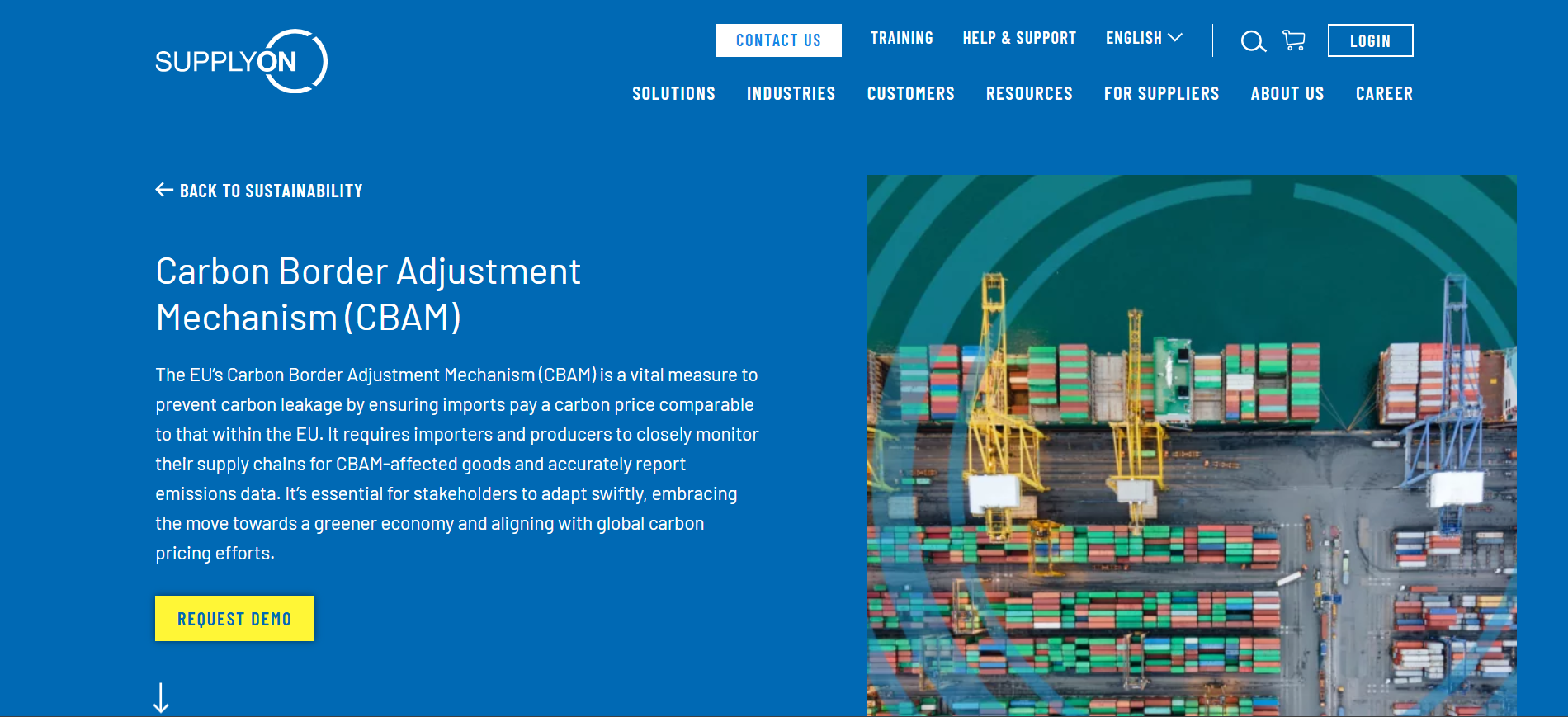 SupplyOn CBAM Solution Website